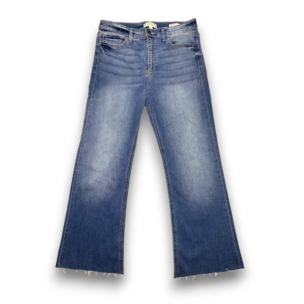 Harper Heritage Flared Raw Hem Blue Medium Wash Jeans Size 31